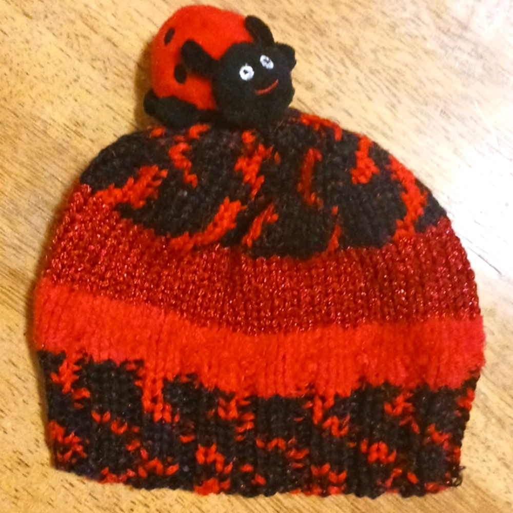 Girls Lady Bug Beanie
